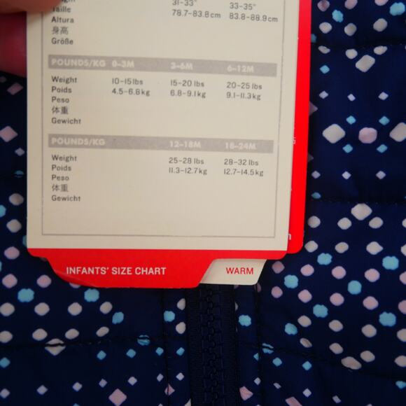 NEW THE NORTH FACE Girl's 12-18 months Reversible Mossbud Swirl Blue Sparkle - Picture 7 of 13